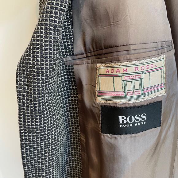 Hugo Boss Mens Blazer 100% Virgin Wool Sport Coat Size 40S Pin Check Einstein US - Picture 4 of 11